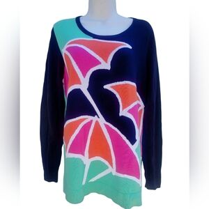 crown & ivy Multicolor Umbrella Sweater Large